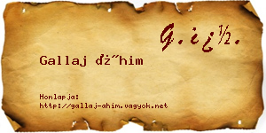 Gallaj Áhim névjegykártya